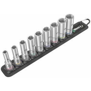 Wera Belt Metric Deep Socket Set with Holding Function 3/8" Drive (9-Piece Set)