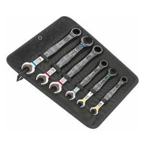 Wera Ratcheting Combination / Double Open-Ended Metric Wrenches (6 Piece Set)