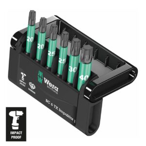 Wera 1/4″ Drive TORX Impact Bit Set and Carrying Case (6 Piece)