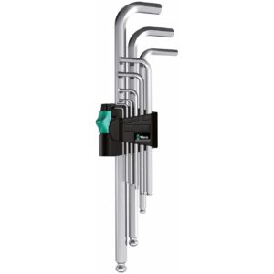 Wera Metric Hex-Plus Chrome Plated Long Arm L-Key Set (9-Piece Set)