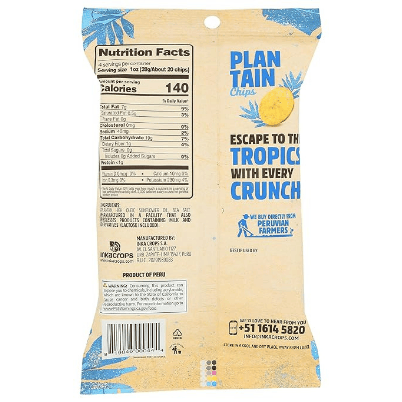 Inka Plantain Chips, Sea Salt, 4 Ounce - Image 2