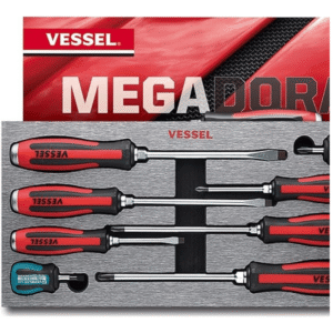 VESSEL - BALL GRIP Ratchet Interchangeable Screwdriver with 10 PC. Bit Set 2200MBH120K01