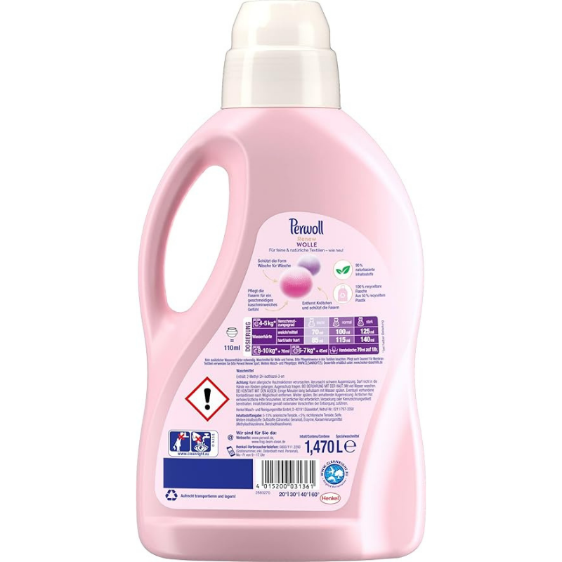 Perwoll Renew Wool & Fine Fabric Care (1 x 21 Wash Loads) Liquid Detergent for Wool, Silk and Fine Fabrics - Image 2