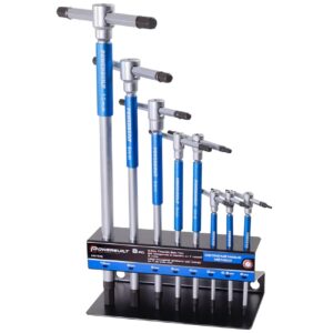 Powerbuilt Metric T-Handle Hex/Allen Key Wrench Set with Storage Rack (8 Piece Set)