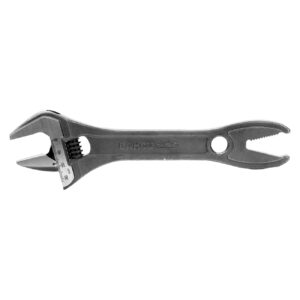 Bahco 8" Shark Wide Jaw Adjustable Wrench with Serrated Pipe Jaws and Phosphate Finish