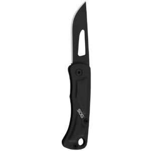 SOG Centi I Keychain Folding Knife 1.4" Black Oxide Blade Stainless Steel Handles