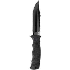 SOG SEAL Pup Elite - Fixed Blade - Nylon Sheath - Black TiNi Straight Edge Knife