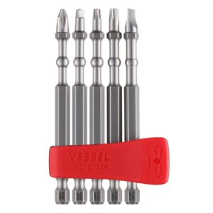 Vessel IMPACT BALL Torsion Assorted Bit with Mag Charge Holder (5 Piece Set)