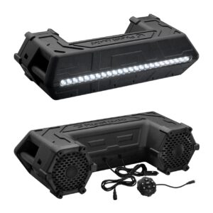 Planet Off Road ATV Sound System 6.5" Marine Speakers Bluetooth LED Bar