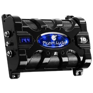 Planet 10 Farad Capacitor with Digital Voltage Display Blue Illumination