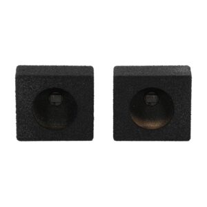 Qpower Empty 6.5" Square Speaker Enclosure Pair QBomb (spray on Black Bedliner Coating)